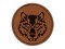 Wild Tribal Wolf Head Round Iron-On Engraved Faux Leather Patch Applique - 2.5"